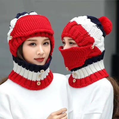 Gorro Femenino Otoño Invierno con Babero Integrado - Image 4