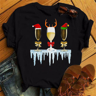 Playera de Pareja Navideña con Copas de Vino para Él y Ella - Image 20