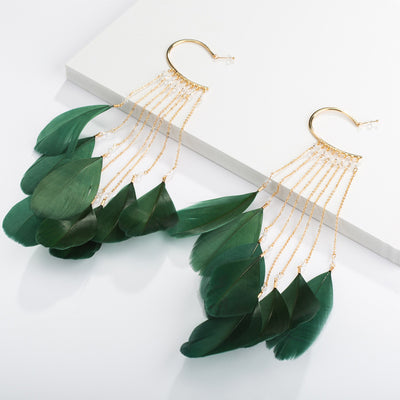 Aretes Bohemios con Plumas y Borlas - Image 7