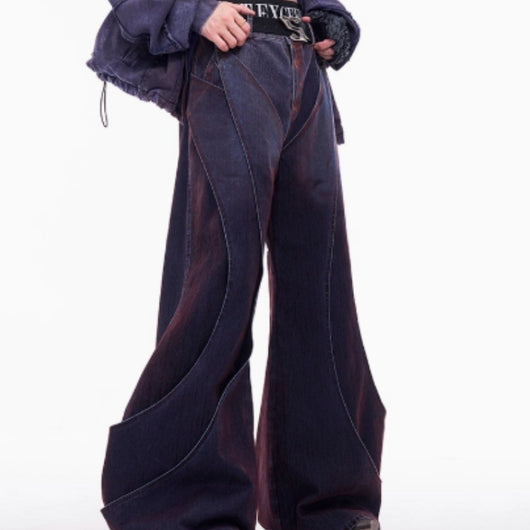 Jeans Deconstruidos con Efecto Degradado y Textura Esponjosa para Hombre - Otoño Invierno