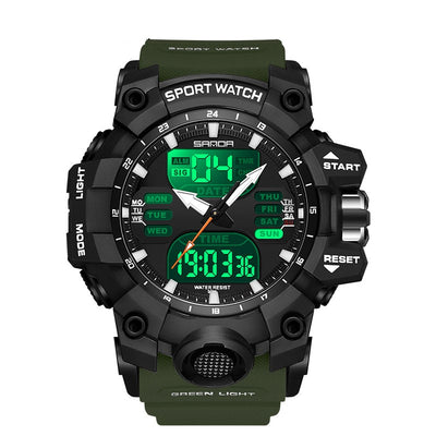Reloj Despertador Multifuncional con Luz Verde y Sensor Fotoeléctrico - Resistente al Agua y Golpes - Image 9