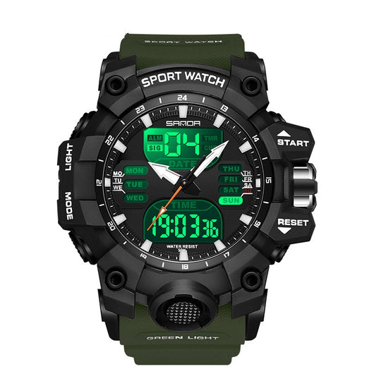 Reloj Despertador Multifuncional con Luz Verde y Sensor Fotoeléctrico - Resistente al Agua y Golpes - Image 9