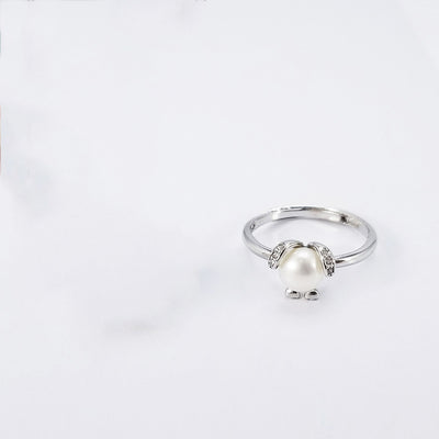 Collar Anillo de Plata Esterlina con Perla Creativa - Image 7