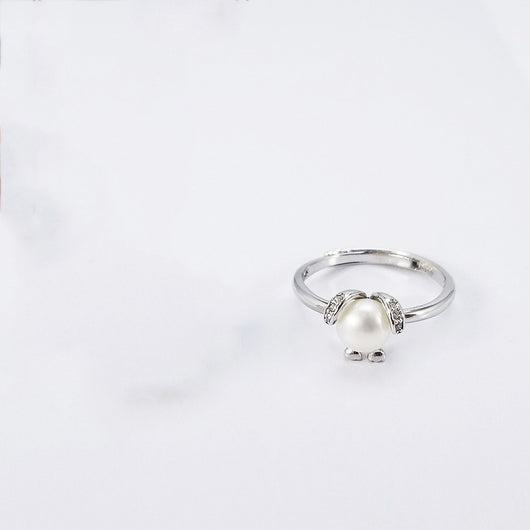 Collar Anillo de Plata Esterlina con Perla Creativa - Image 7