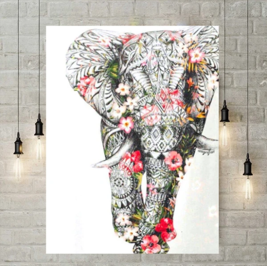 Pintura de Diamantes 5D - El Milagro del Elefante