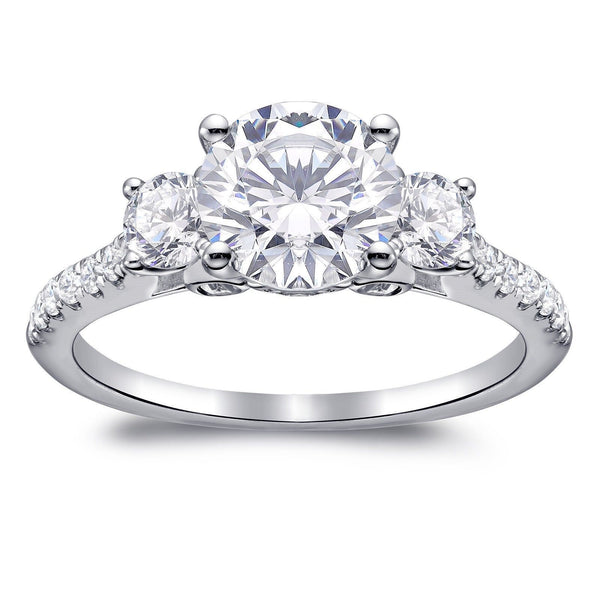 Anillos de Diamante Zircón Redondo Triple