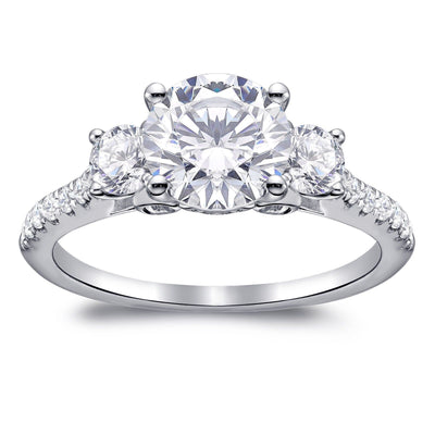 Anillos de Diamante Zircón Redondo Triple