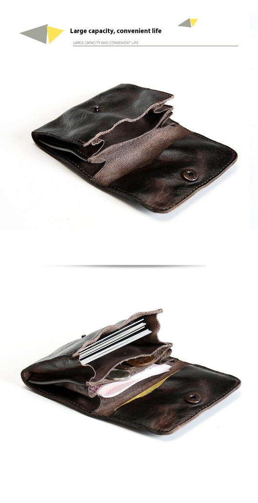 Billetera Corta de Cuero Vacuno Estilo Retro para Hombre - Image 13