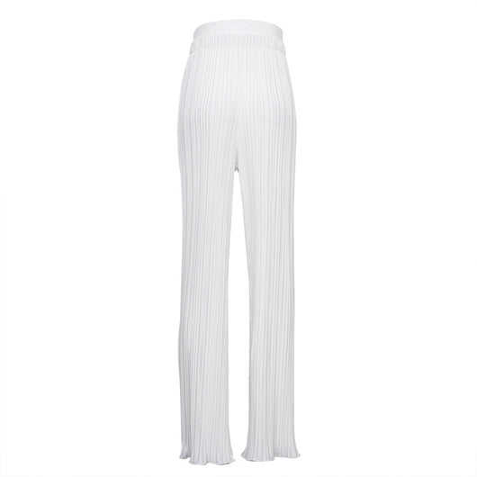 Conjunto Elegante Mujer: Pantalón Plisado Blanco y Playera Cuello Redondo - Image 12