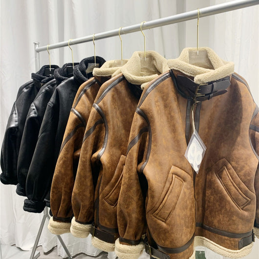 Abrigo de Lana Suelta Estilo Coreano para Mujer - Image 21