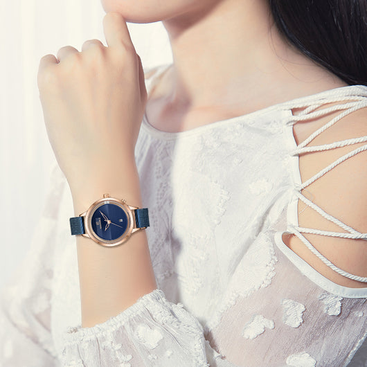 Reloj de Pulsera Mujer Malla Metálica con Calendario - Image 4