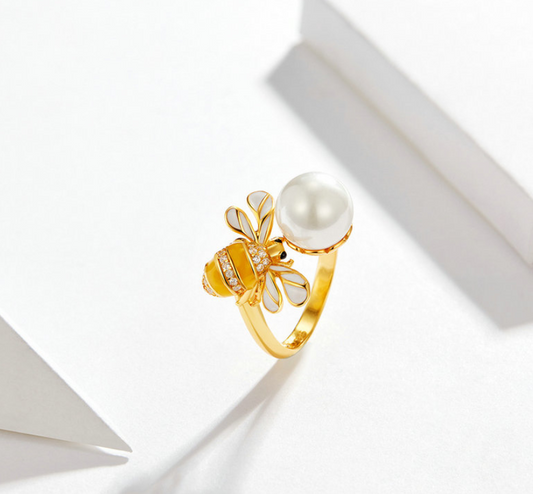 Anillo Decorativo de Abeja Coreano Ajustable - Joyería Trendy para Mujer