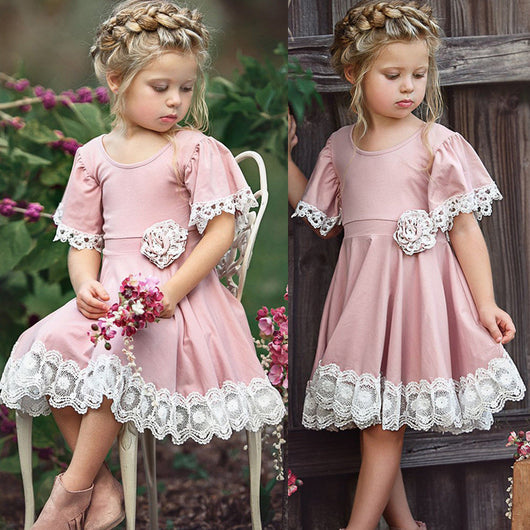Vestido de Encaje Rosa Princesa - Image 3