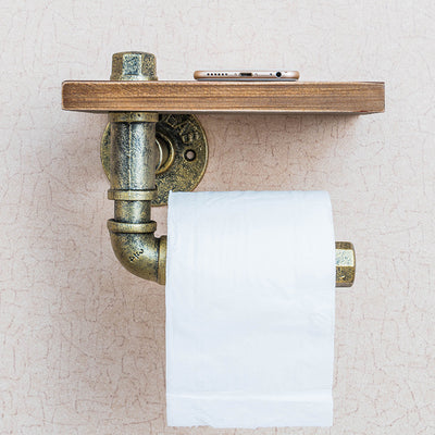 Estante de Tuberías de Hierro Forjado para Baño - Organizador de Toallas y Almacenamiento - Image 10