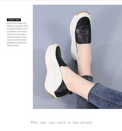 Tenis Blancos Mujer con Suela Gruesa y Cierre Slip-On - Image 8