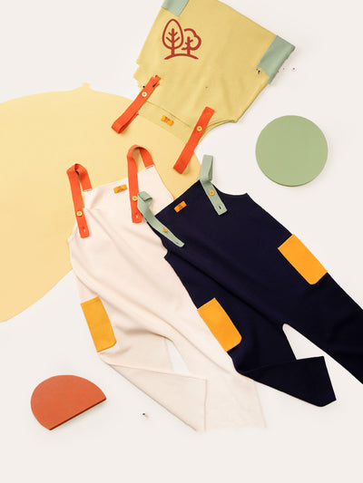 Enterizo Tejido para Niños - Overol Holgado con Combinación de Colores