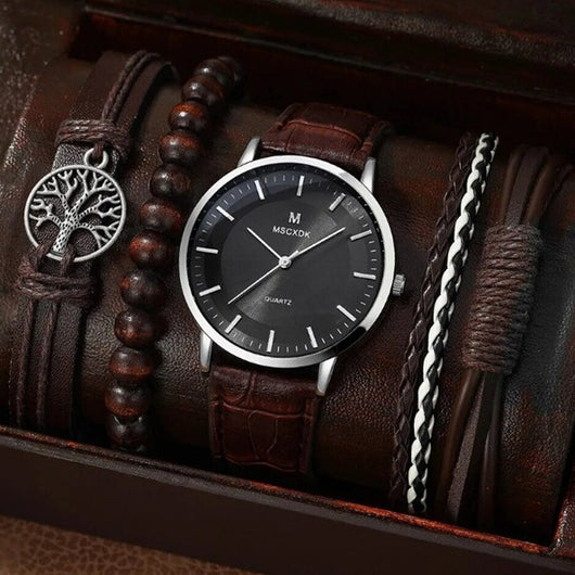 Juego de Reloj Empresarial con Pulsera y Collar para Hombre - Image 2