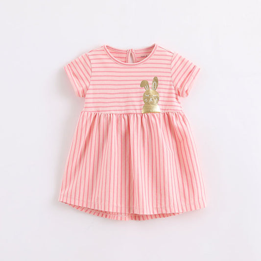 Vestido de Niña a Rayas Tejido en Telar