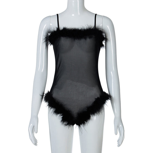 Traje de Baño Enterizo con Red Fruncida para Mujer