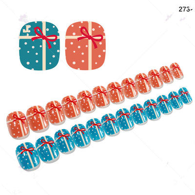 Uñas Postizas Navideñas para Niñas - Set 24 Piezas Listas para Usar - Image 36