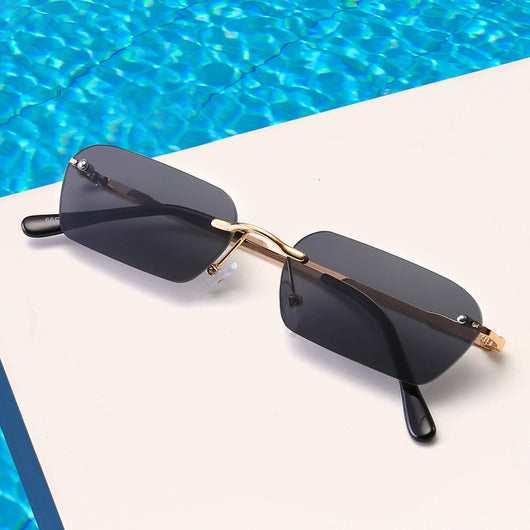 Gafas de Sol Rectangulares sin Montura UV400 - Unisex Estilo Peekaboo - Image 11