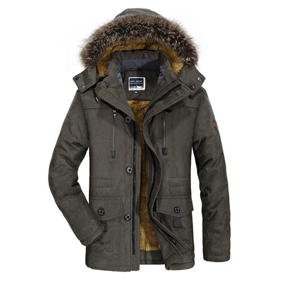 Abrigo Largo Grueso para Hombre Talla Grande con Forro de Terciopelo - Image 6