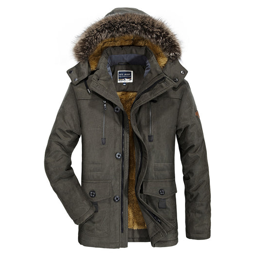Abrigo Largo Grueso para Hombre Talla Grande con Forro de Terciopelo - Image 6