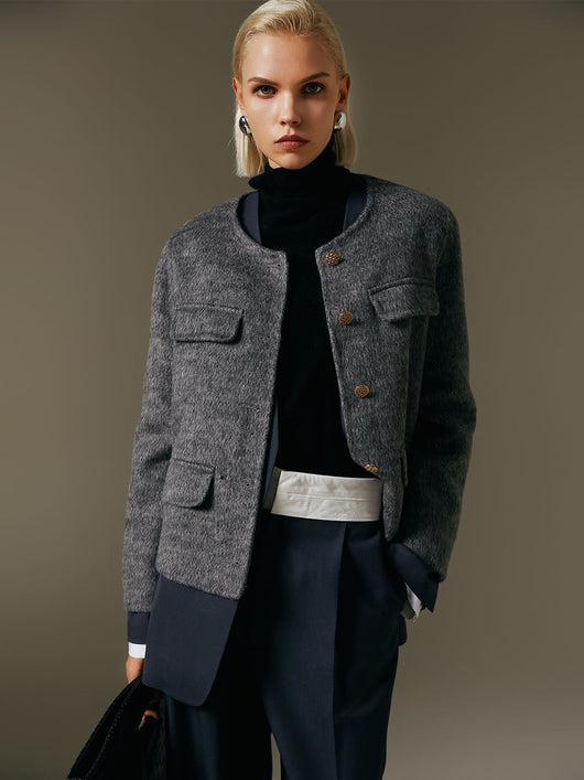 Suéter de Lana Cuello Redondo Elegante para Mujer - Image 4