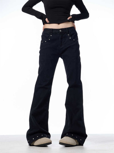Pantalones Skinny Retro Talle Alto Elásticos con Bota Acampanada para Mujer - Image 4