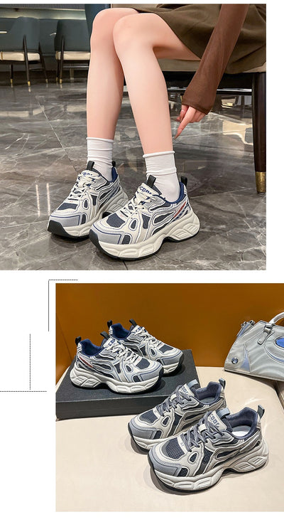 Zapatos Deportivos Mujer Malla Transpirable Base Reforzada Gris - Image 11