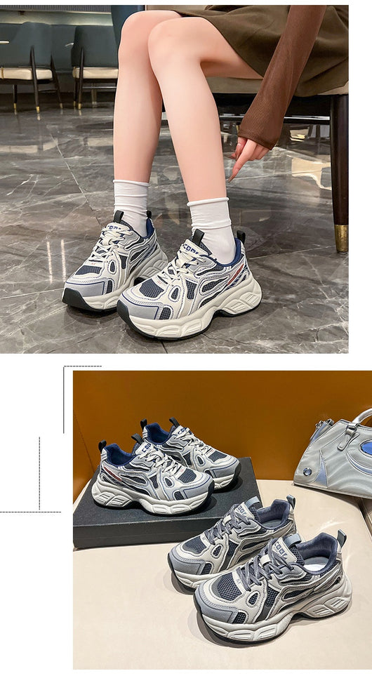 Zapatos Deportivos Mujer Malla Transpirable Base Reforzada Gris - Image 11