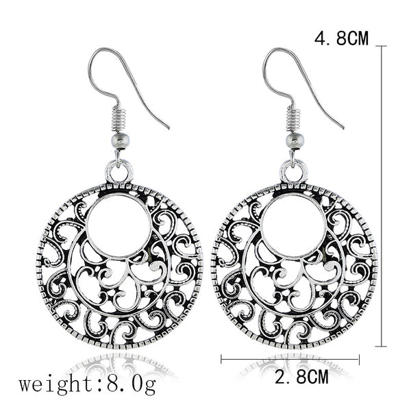 Aretes de Plata Tibetana Calados Estilo Étnico - Image 2