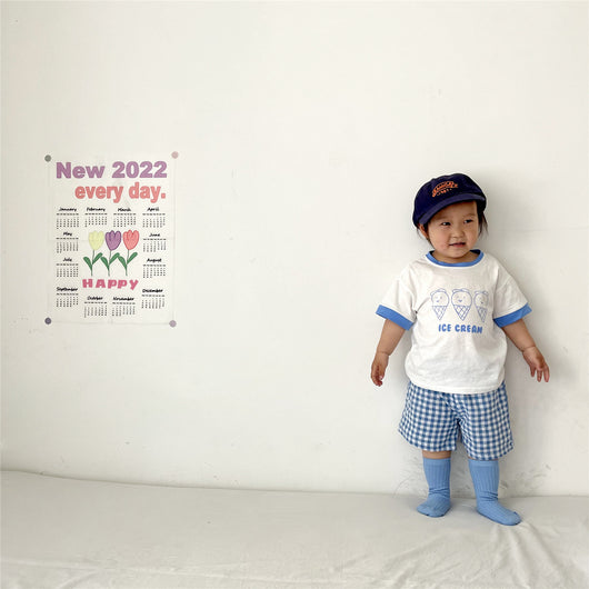 Conjunto Infantil Helado a Cuadros - Playera Manga Corta - Image 23