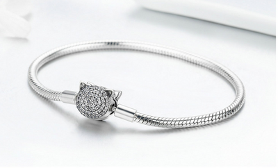 Pulsera Base Gato Plata DIY S925 - Diseño Encantador Chapado en Platino - Image 4