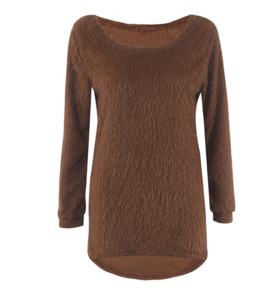 Suéter Largo Mujer de Manga Larga Peluche Suave - Estilo Europeo - Image 4