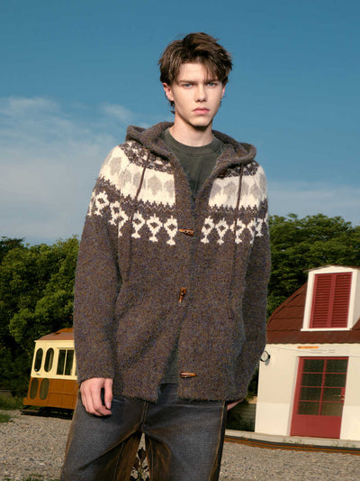 Cardigan Tejido con Capucha para Parejas - Suéter Grueso y Cálido - Image 3
