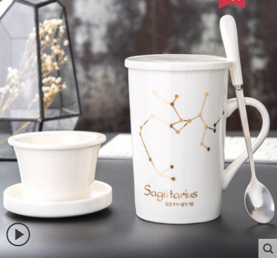 Taza de Cerámica Creativa con Tapa, Cuchara y Filtro para Té - Image 24