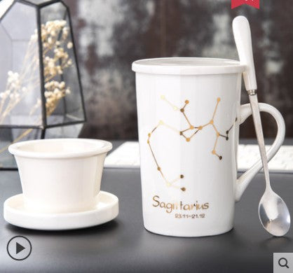 Taza de Cerámica Creativa con Tapa, Cuchara y Filtro para Té - Image 24