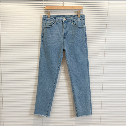 Pantalones Vaqueros Azul Desteñido Tendencia Verano para Hombre