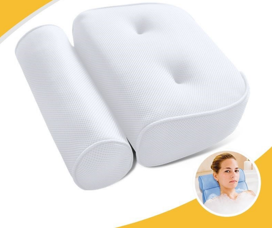 Almohada de Baño con Ventosas Antideslizantes - Masaje y Soporte Cervical - Image 2
