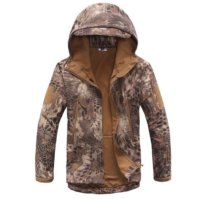 Chaqueta Impermeable Camuflaje Shark Skin con Capucha y Forro Polar - Image 13