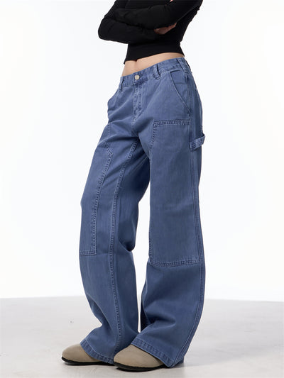 Jeans Rectos Sueltos Estilo Retro con Bolsillos para Mujer - Image 21