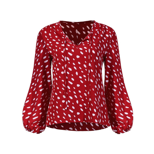 Camiseta con Escote V y Lunares - Image 19