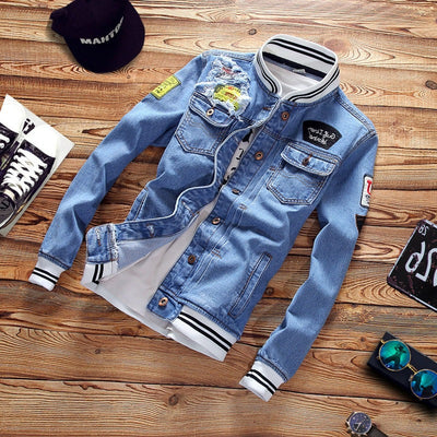 Chaqueta Vaquera Japonesa Estilo Trendy para Hombre