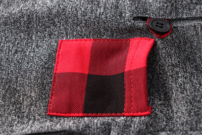 Traje Infantil con Estampado de Cuadrícula y Costuras Decorativas - Image 3