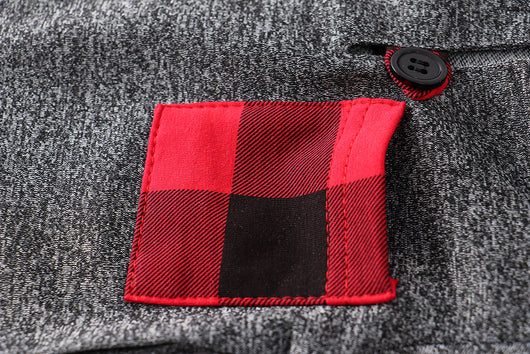 Traje Infantil con Estampado de Cuadrícula y Costuras Decorativas - Image 3
