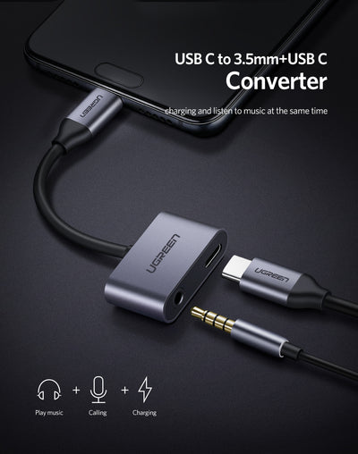 Adaptador 2 en 1 USB-C a 3.5mm para Audífonos y Carga Simultánea - Image 3