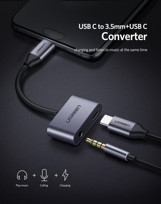 Adaptador 2 en 1 USB-C a 3.5mm para Audífonos y Carga Simultánea - Image 3