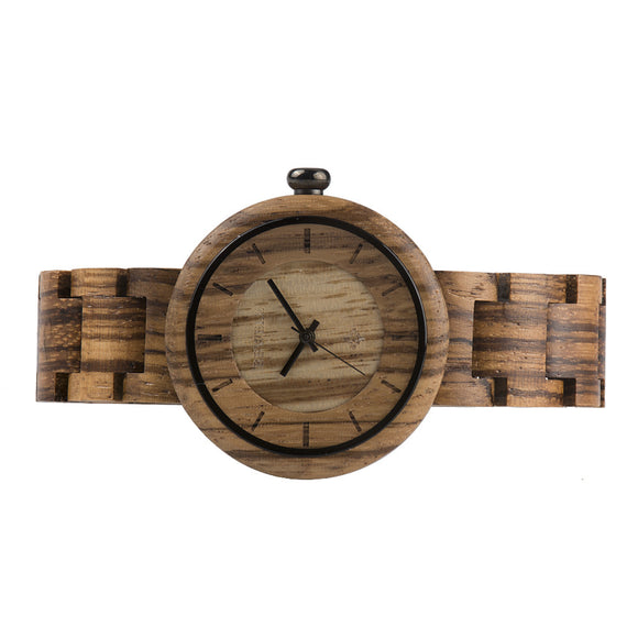 Reloj de Bambú para Mujer con Movimiento Cuarzo