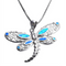 Fashion Plateado filled Azul opal sea turtle pendant necklace for women female Animal wedding ocean beach jewelry gift M